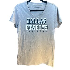 Dallas Cowboys Football V Neck T Shirt Her Style Size L Gray New Tags Texas